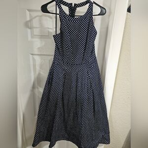 The Limited size 2 polka dot navy blue dress